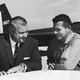 Kelly Johnson, head of Lockheed’s Skunk Works, with Gary Powers in 1966. A Lockheed U-2 can be even in the background. (US Air Force)